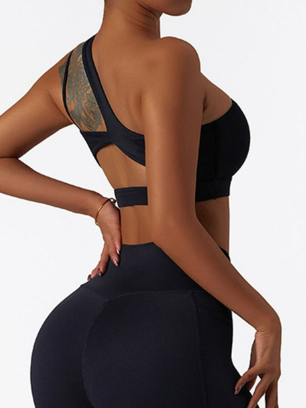 Cutout One-Shoulder Sports Bra and Legggings Set