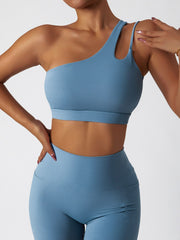 Cutout One-Shoulder Sports Bra and Legggings Set