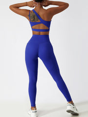 Cutout One-Shoulder Sports Bra and Legggings Set