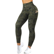 RUUHEE Tight Leggings Leopard Sports Women Fitness With Pocket Yoga Pants Stretch Workout Leggings Patchwork Slim Gym Leggings