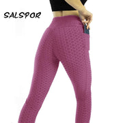 SALSPOR Push Up Women Leggings with Pockets Workout Sexy Femme Fitness Leggins Mujer High Waist Anti Cellulite Activewear