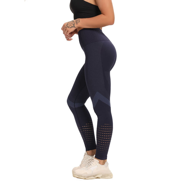 Seamless Yoga Pants Women Leggings High Waist Workout Running Sportwear Push Up Gym Trousers  Hollow Fitness Trainning Leggings