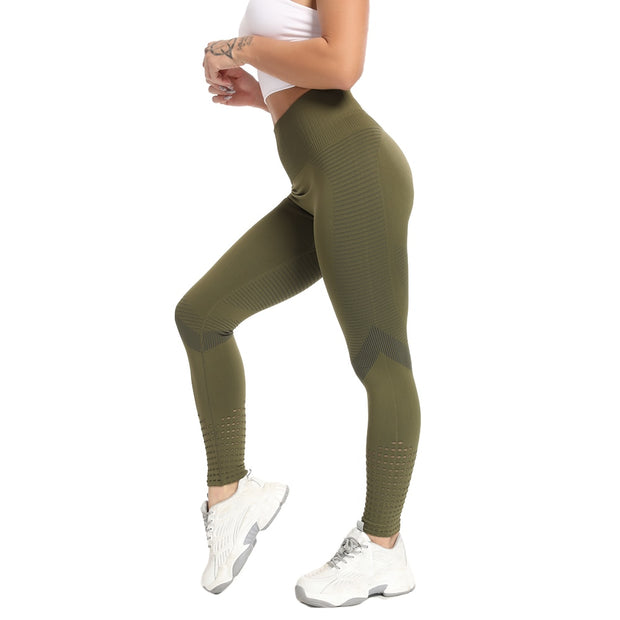 Seamless Yoga Pants Women Leggings High Waist Workout Running Sportwear Push Up Gym Trousers  Hollow Fitness Trainning Leggings