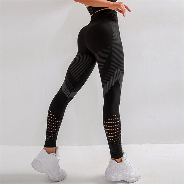 Seamless Yoga Pants Women Leggings High Waist Workout Running Sportwear Push Up Gym Trousers  Hollow Fitness Trainning Leggings