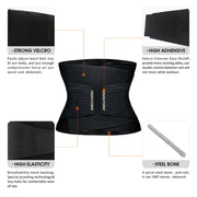 Burvogue Neoprene Sweat Waist Trainer Fitness Belt Thermo Body Shaper Trimmer Corset Waist Cincher Wrap Workout Slim Shapewear