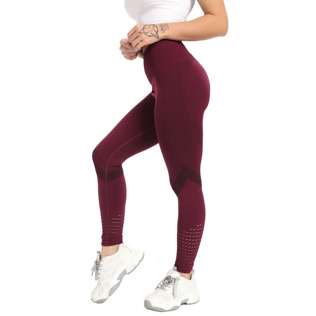 Seamless Yoga Pants Women Leggings High Waist Workout Running Sportwear Push Up Gym Trousers  Hollow Fitness Trainning Leggings