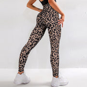 RUUHEE Tight Leggings Leopard Sports Women Fitness With Pocket Yoga Pants Stretch Workout Leggings Patchwork Slim Gym Leggings