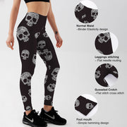 Qickitout Leggings New Arrival 2018 women's plus size leggings Black Skull thermal leggings fitness warm winter leginsy Pants