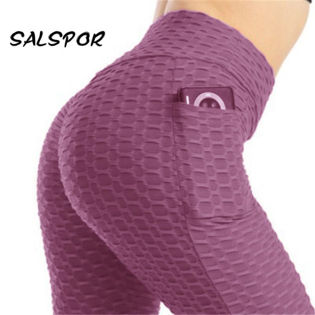 SALSPOR Push Up Women Leggings with Pockets Workout Sexy Femme Fitness Leggins Mujer High Waist Anti Cellulite Activewear