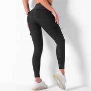 Nessaj High Waist Fitness Leggings Women Pocket Leggings Solid Color Push Up Legging Women Clothing Polyester Leggings