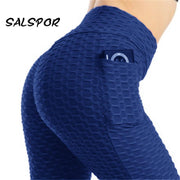 SALSPOR Push Up Women Leggings with Pockets Workout Sexy Femme Fitness Leggins Mujer High Waist Anti Cellulite Activewear