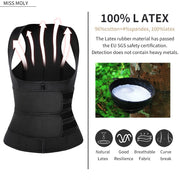 Waist Trainer Corset Neoprene Sweat Sauna Vest for Women Weight Loss with Zipper and Waist Trimmer Belt Slimming Body Shaper