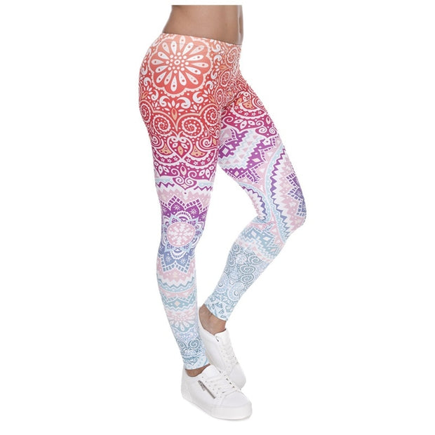 2020 Women Leggings Artez circle Flower Legging Spring fitness legging Slim Legins Plus Size Low Waist Leggins Women Gothic