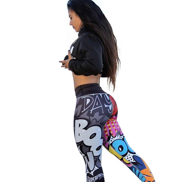 NORMOV Women Leggings Digital Printing Workout Leggings High Waist Ankle-Length Push Up Slim Mujer Leggings Fitness Feminina