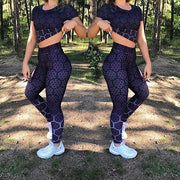 2018 New Sports Leggings Women Sportswear Purple Honeycomb Pattern Polyester High Waist Leggings