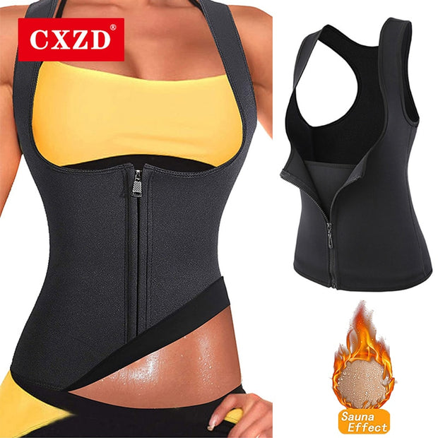 CXZD 2021 New Sweat Sauna Body Shapers Vest Waist Trainer Slimming Vest Shapewear Weight Loss Waist Shaper Corset