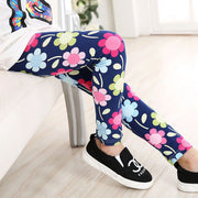 Colorful Girls Leggings Girl Autumn Clothes Pencil Pants Cotton Kids Trousers Print Flower Skinny Children Leggings For Girls