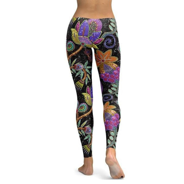 2020 new Flower S-5XL Leggings Women Plus Size  Workout Legging Spandex Leggins Fitness Leggin Seamless Activewear Holographic