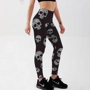 Qickitout Leggings New Arrival 2018 women's plus size leggings Black Skull thermal leggings fitness warm winter leginsy Pants