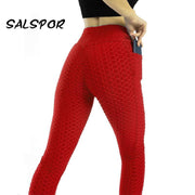 SALSPOR Push Up Women Leggings with Pockets Workout Sexy Femme Fitness Leggins Mujer High Waist Anti Cellulite Activewear