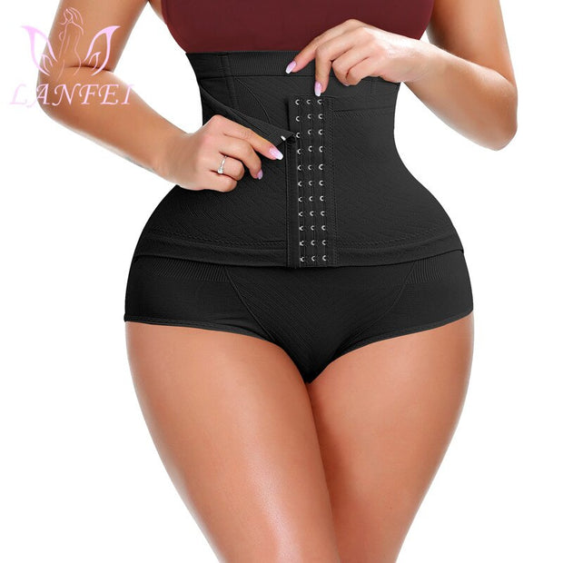 LANFEI Women Firm Shapewear Tummy Control Butt Lifter High Waist Trainer Body Shaper Panties Thigh Slim Girdle with Hook Shorts