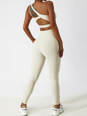 Cutout One-Shoulder Sports Bra and Legggings Set