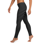 Thin Striped Black leggings, Capris and Shorts - Waist No More