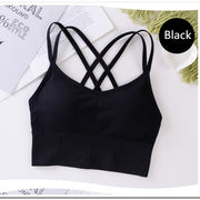 Beauty Back Sports Bra Women Padded Sports Top Vest Tops Shock-Proof Gathering High-Intensity Yoga Bra Cotton Underwear Fitness