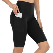 ATHVOTAR Sport Shorts Female Fitness Nudity High Waist Hip Lift Running Yoga Short Side Pockets Tights Quick Dry Gym Sportswear