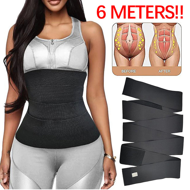 Meters Bandage Wrap Sweat Sauna Waist Trainer Belt Body Shaper Trimmer Snatch Me Up Fat Burner Workout Cincher Tighten Sheath