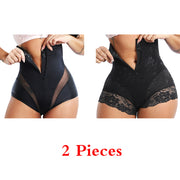 GUUDIA Shaper Panties Sexy Lace Shapers Body Shaper with Zipper Double Control Panties Women Shapewear Sexy Lace Waist Trainer